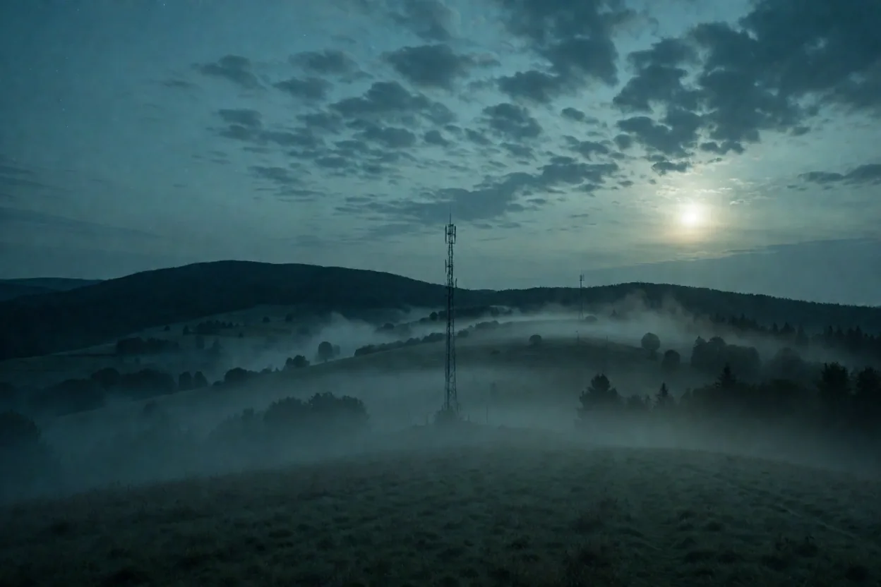 Noční krajina Hnanic